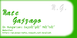 mate gajzago business card